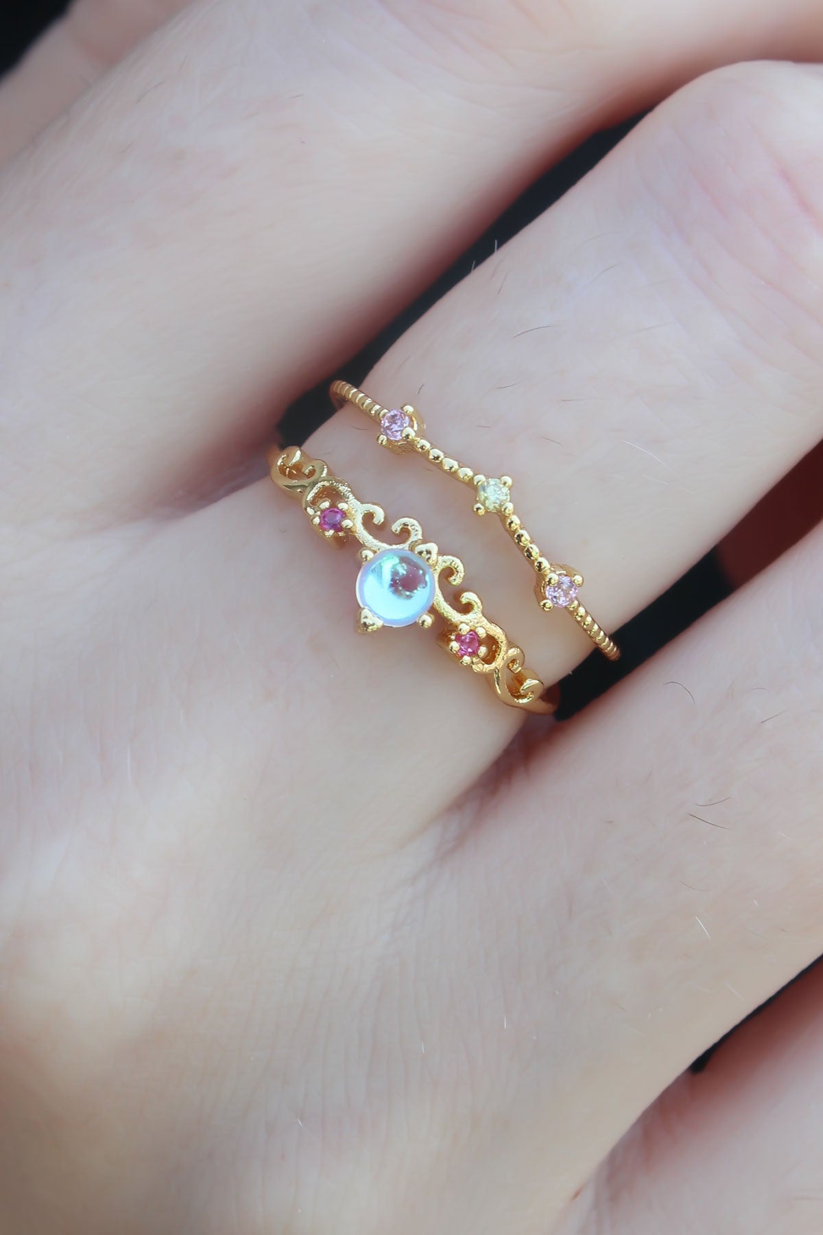 Gold Renk Zirkon Taşlı Taç Model Kadın Yüzük TG27BYK2665 - Çok Renkli / Standart