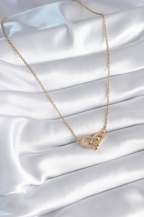 316L Çelik Gold Renk Zirkon Taşlı Model Kadın Kolye TG27BKO8252