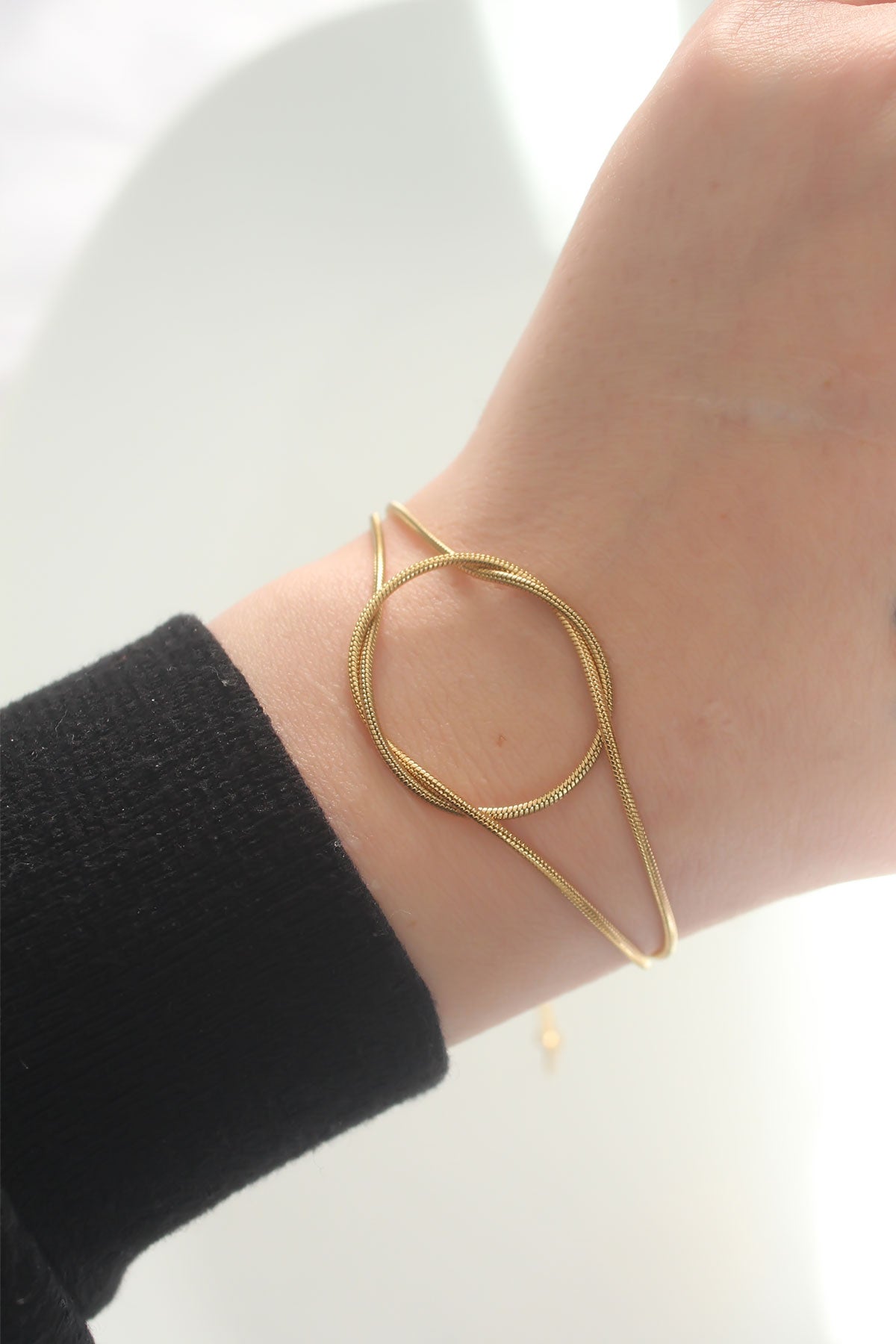 316L Çelik Gold Renk Düğüm Model Bileklik TG27BB6042 - Çok Renkli / Standart