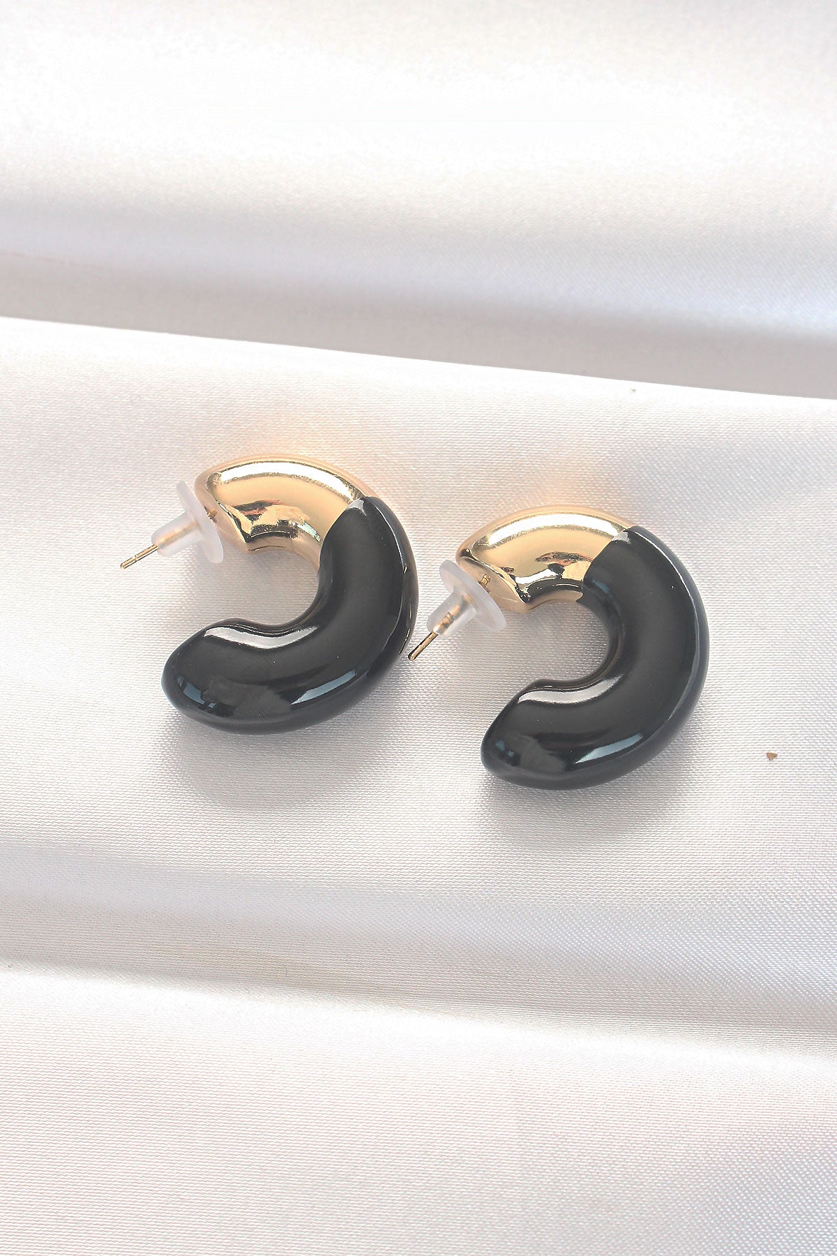 CCB Siyah Gold Çift Renk Küpe TG27BKP8875 - Çok Renkli / Standart