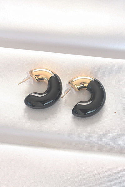 CCB Siyah Gold Çift Renk Küpe TG27BKP8875