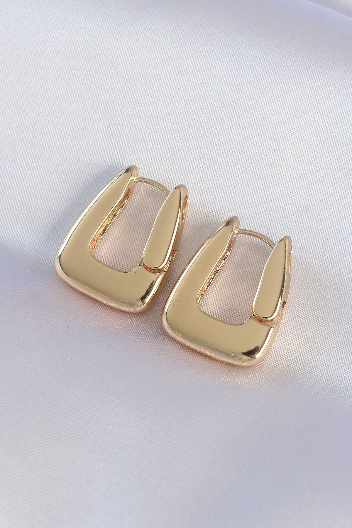 Pirinç Gold Renk Kalın Küpe TG27BKP8978 - Çok Renkli / Standart