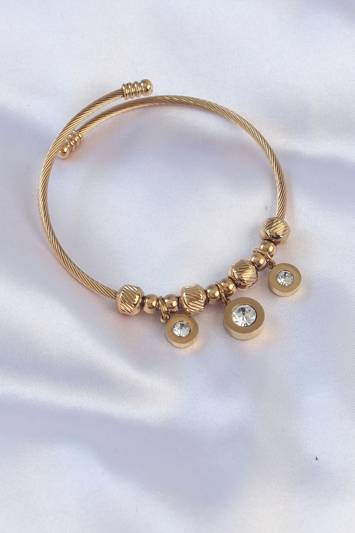 316L Çelik Gold Renk Zirkon Taşlı Model Charm Bileklik TG27BB6089 - Çok Renkli / Standart