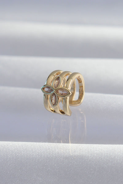 Pirinç Gold Renk Yonca Earcuff Küpe TG27BKP9331