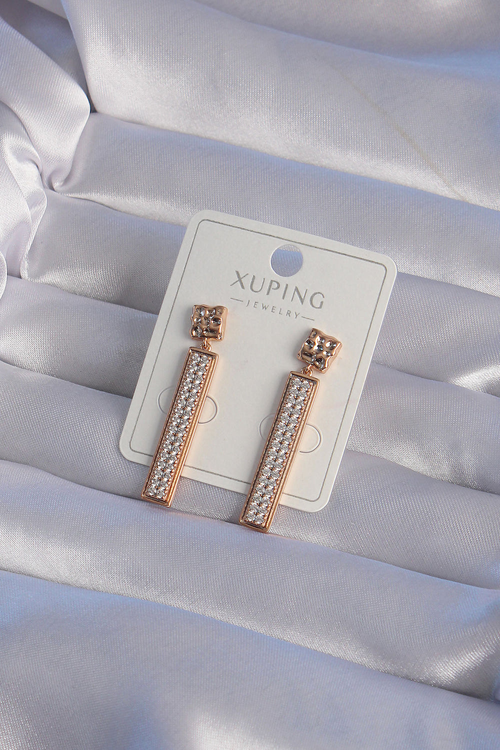 Xuping Rose Renk Zirkon Taşlı Su Yolu Küpe TG27BKP9430