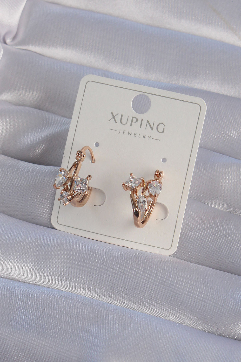 Xuping Rose Renk Zirkon Taşlı Halka Küpe TG27BKP9358