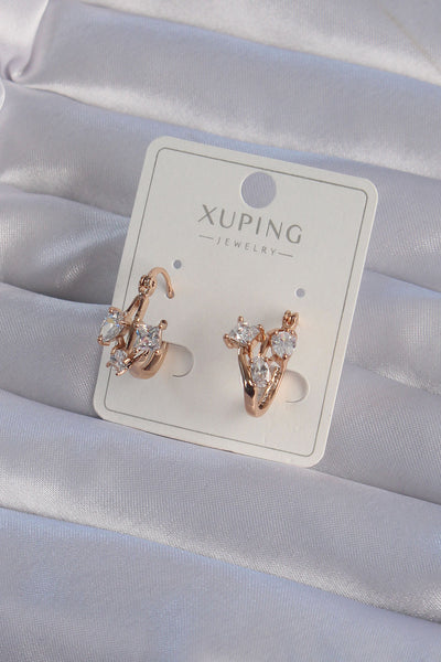 Xuping Rose Renk Zirkon Taşlı Halka Küpe TG27BKP9358