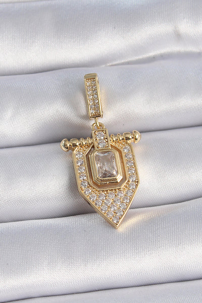 Pirinç Gold Renk Baget Zirkon Taşlı Ajda Charm TG27BC1011