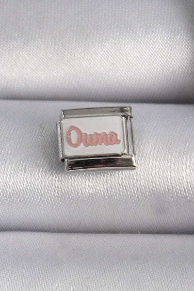 316L Çelik Gümüş Renk Beyaz Pembe Ouma İşlemeli Nomination Charm TG27BC1027