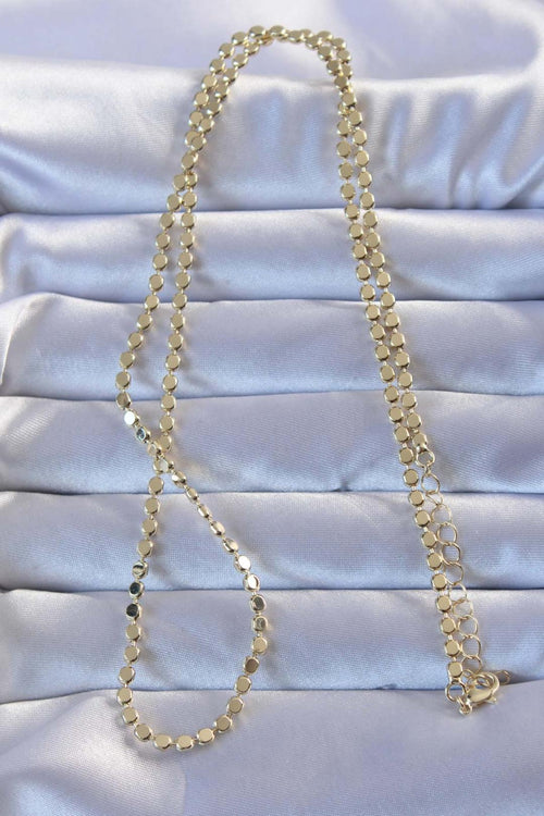 316L Çelik Gold Renk 60 cm Parçalı Ezme Kolye TG27BKO9470 - görsel 2