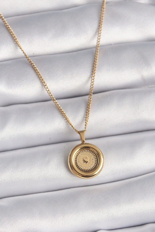 316L Çelik Gold Renk Zincir Gold Altın Model Kadın Kolye TG27BKO9572