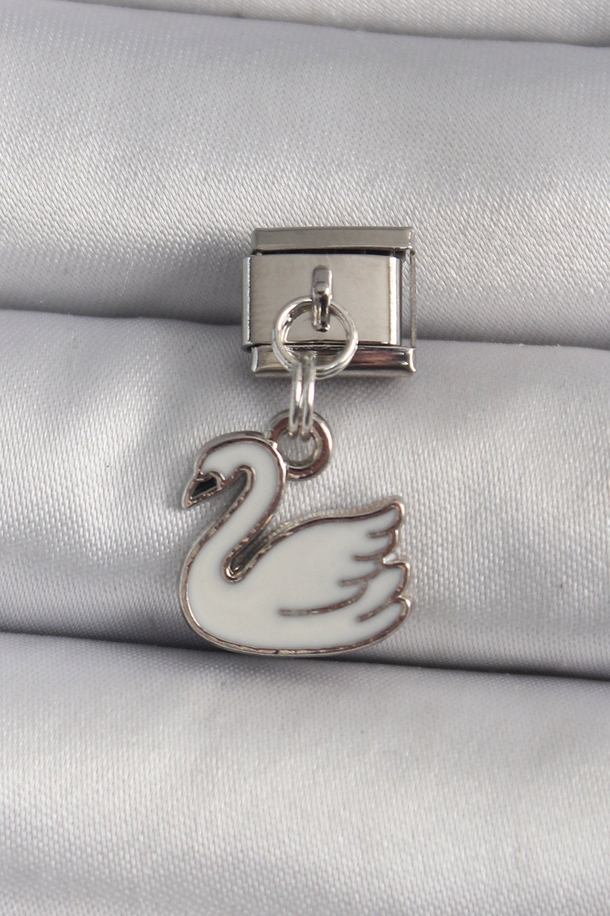 316L Çelik Gümüş Renk Sallantı Beyaz Kuğu Model Nomination Charm TG27BC1160 - Çok Renkli / Standart