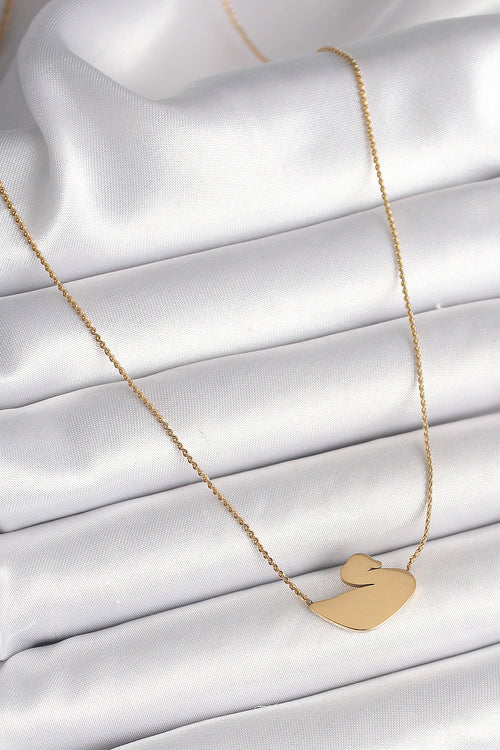316L Çelik Gold Renk Zincir Kuğu Model Kadın Kolye TG27BKO9873 - görsel 2