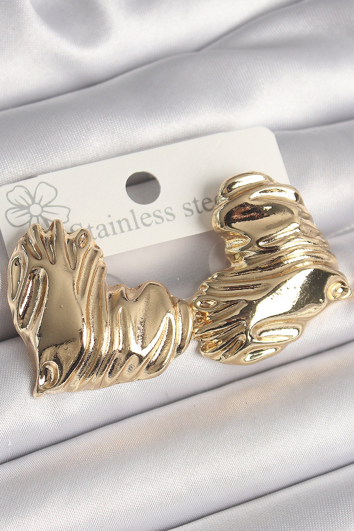 Pirinç Gold Renk İşlemeli Kalp Model Kadın Küpe TG27BKP10264 - Çok Renkli / Standart