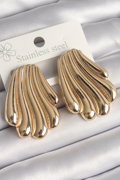 Pirinç Gold Renk İşlemeli İstirdye Model Kadın Küpe TG27BKP10262