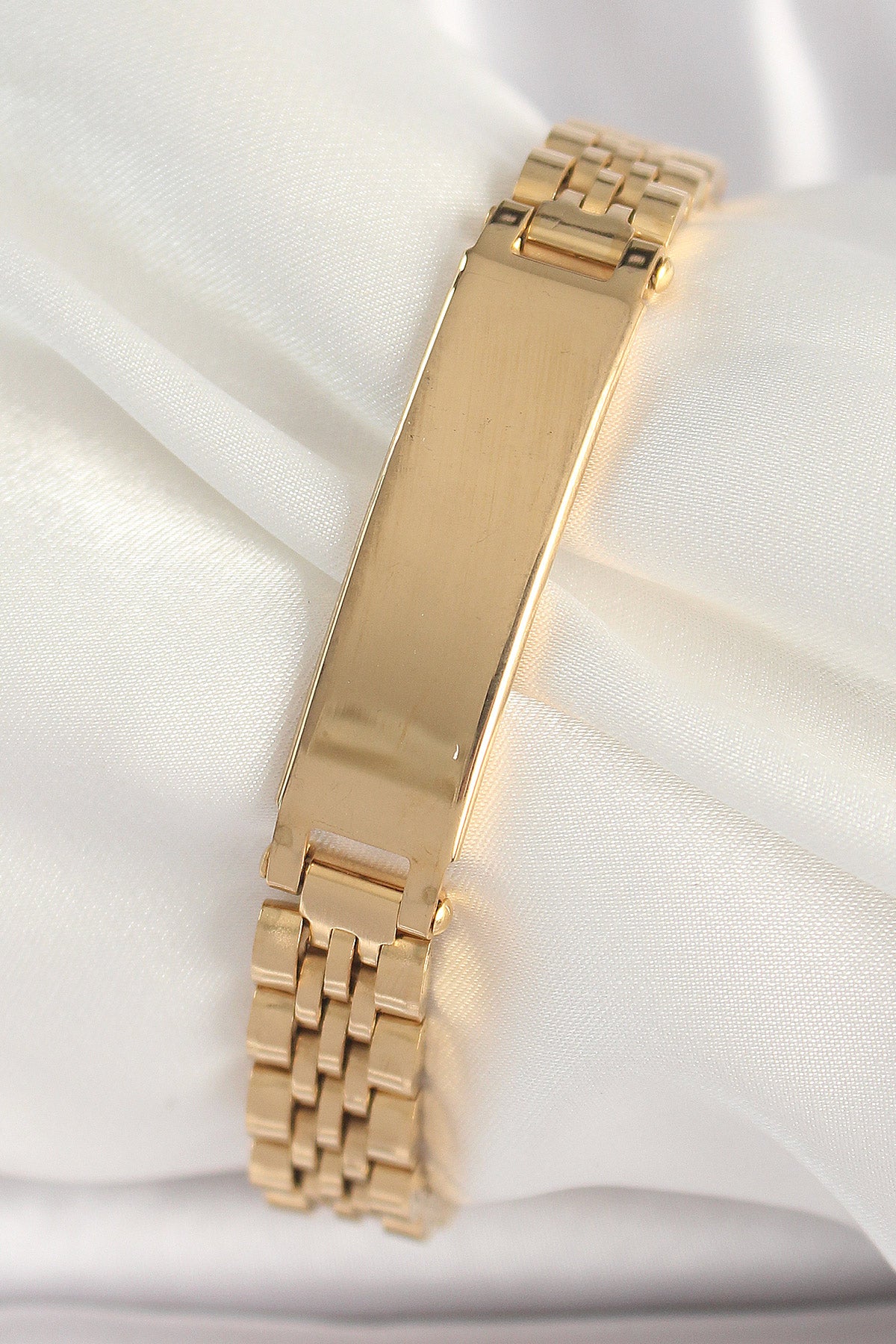 316L Çelik Gold Renk Zincir Künye Model Erkek Bileklik TG27EB3719 - Çok Renkli / Standart