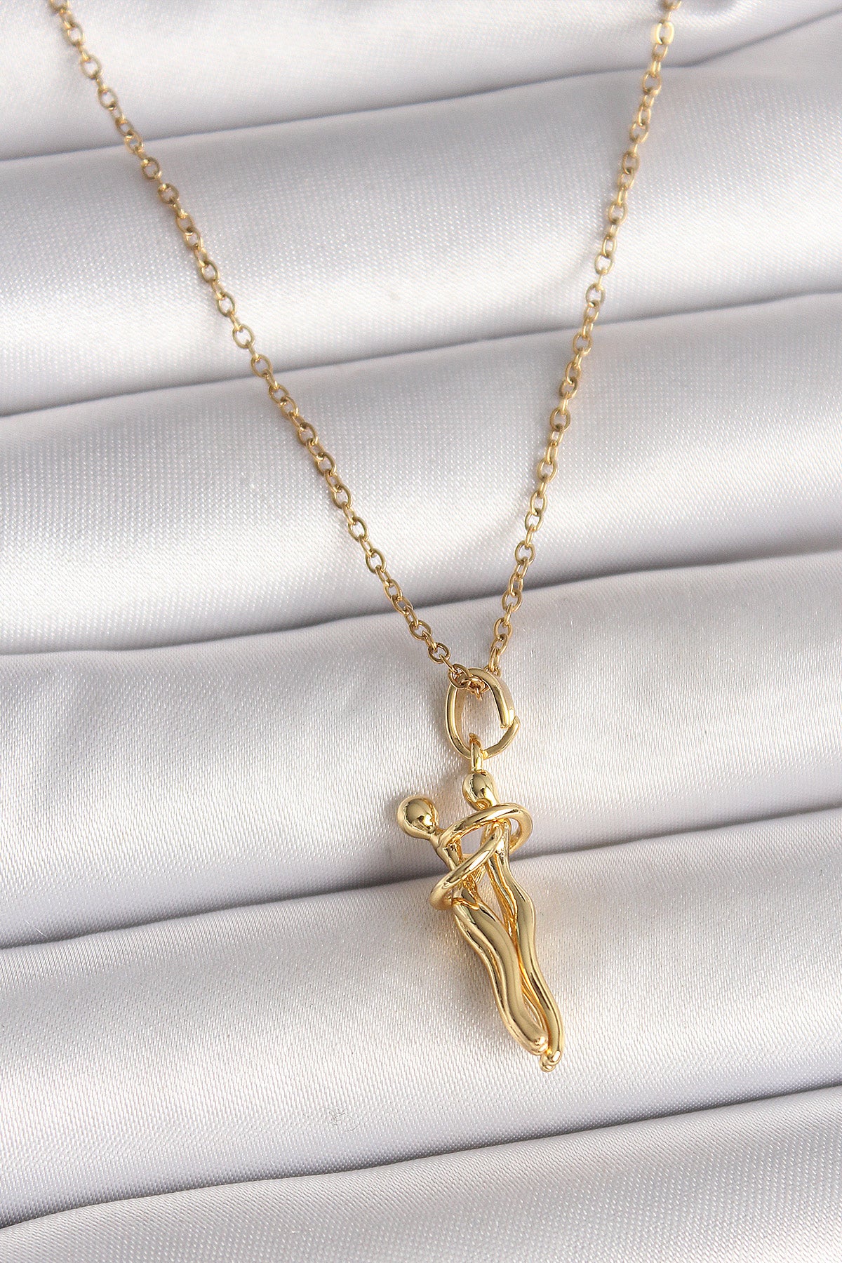 316L Çelik Gold Renk Zincir Sarılma Model Kadın Kolye TG27BKO9976 - Çok Renkli / Standart