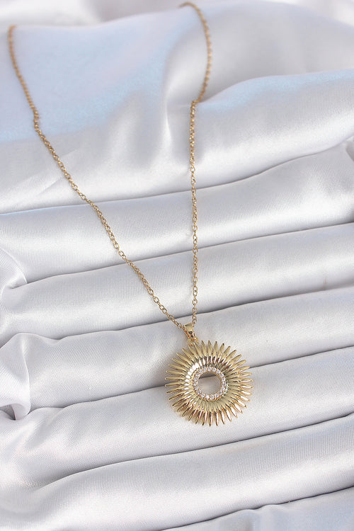 316L Çelik Gold Renk Zincir Zirkon Taşlı Nova Yıldız Model Kadın Kolye TG27BKO10047 - görsel 2