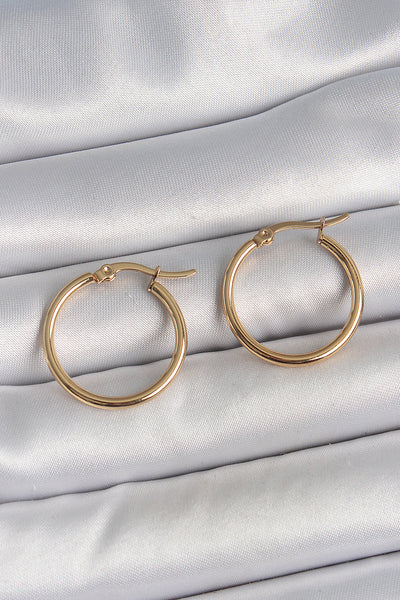 316 Çelik Gold Renk 22mm Kadın Halka Model Kadın Küpe TG27BKP10507