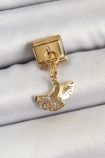316L Çelik Sallantılı Zirkon Taşlı Balık Kuyruğu Model Gold Renk Nomination Charm TG27BC1404