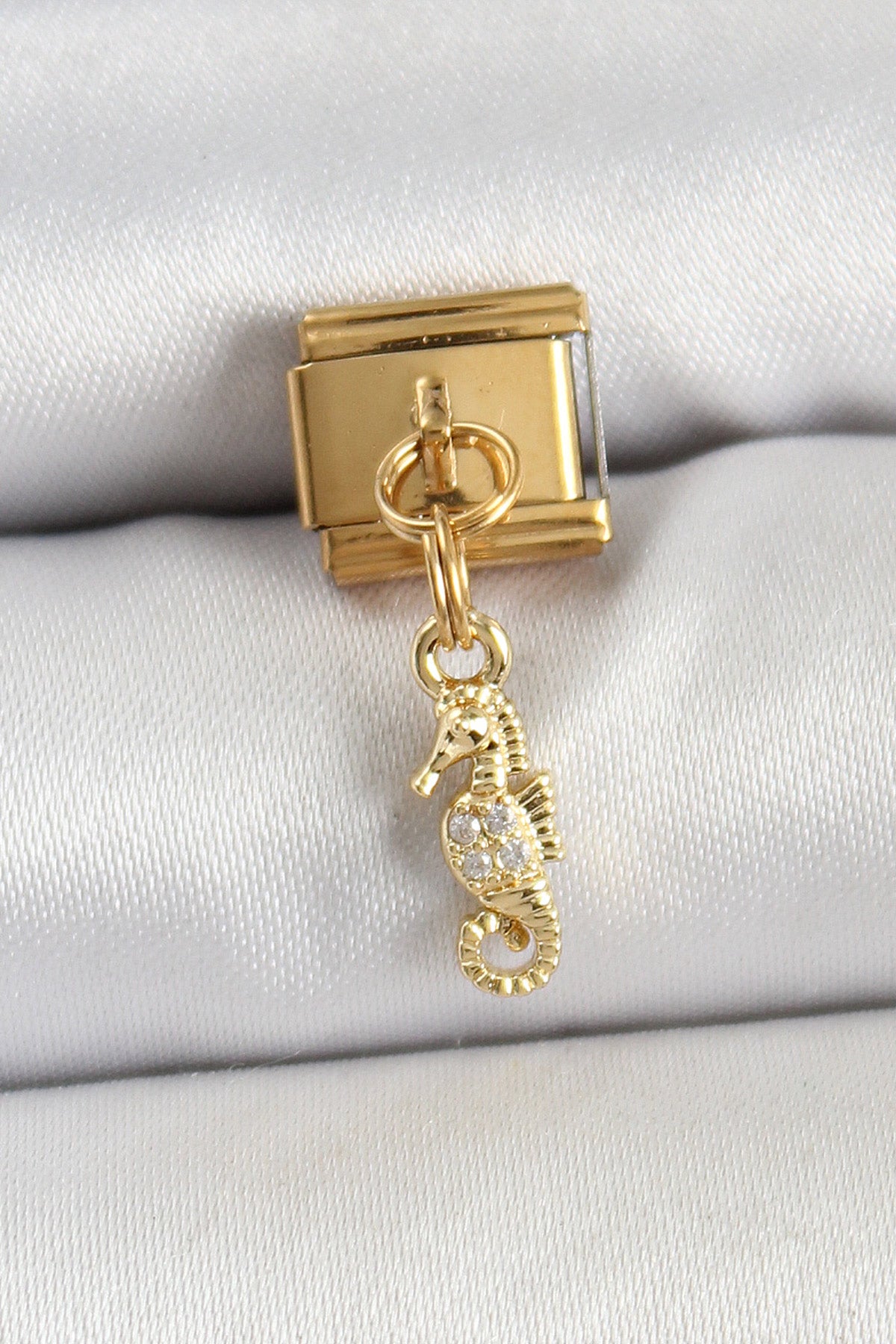 316L Çelik Sallantılı Zirkon Taşlı Çiçek Model Gold Renk Nomination Charm TG27BC1430 - Çok Renkli / Standart