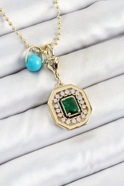 Gold Renk Pirinç Zirkon Taşlı Kadın Serenay Kolyesi TG27BKO10304