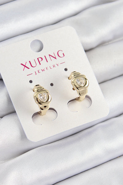 Xuping Zirkon Taşlı Kalp Model Gold Renk Kadın Küpe TG27BKP10840
