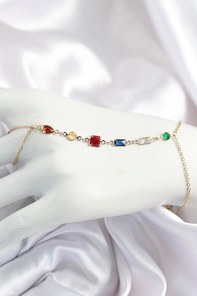 Pirinç Renkli Zirkon Taşlı Y Model Gold Renk Kadın Şahmeran TG27SN684