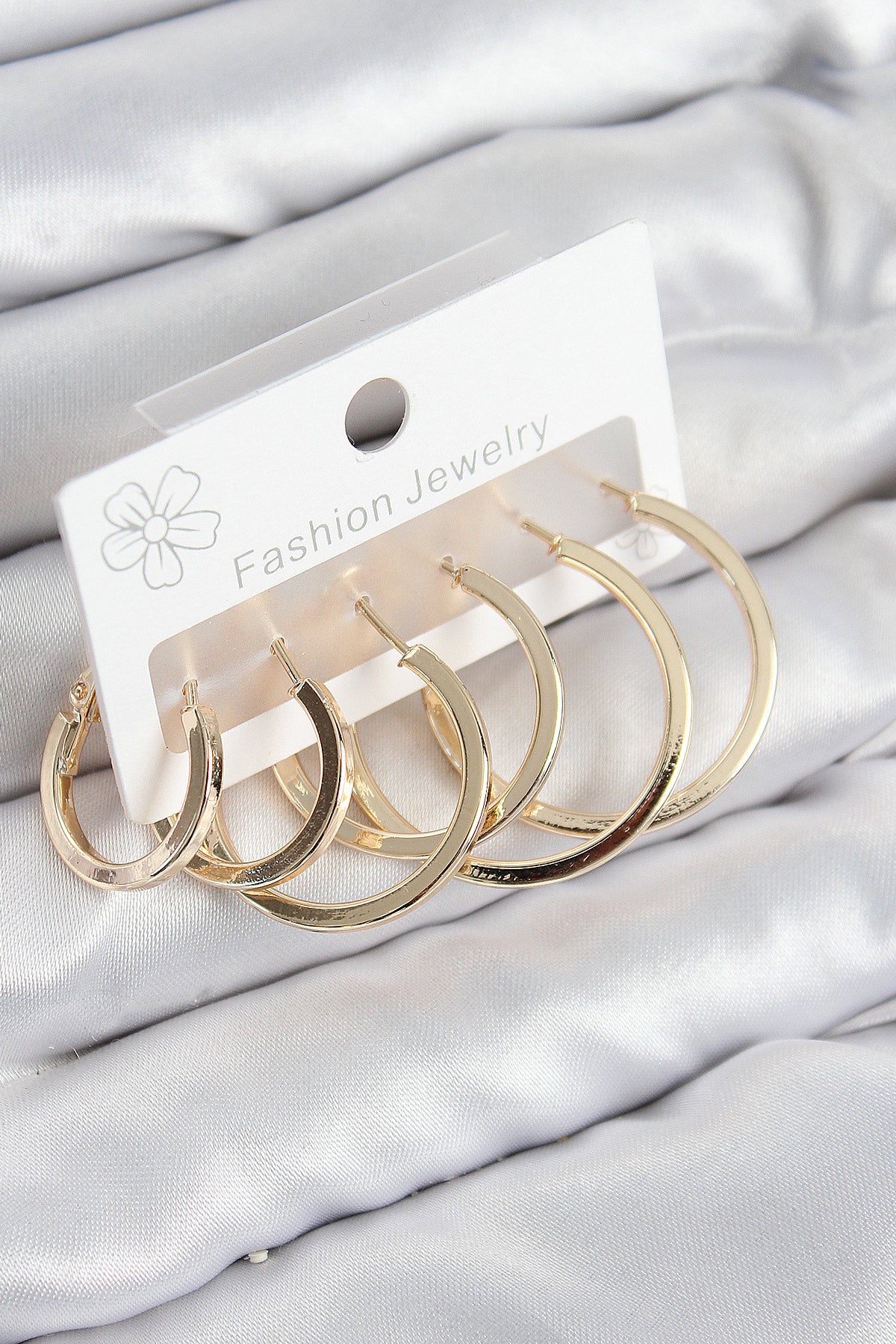 Pirinç Halka Model Gold Renk Kadın Set Küpe TG27BKP11057 - Çok Renkli / Standart