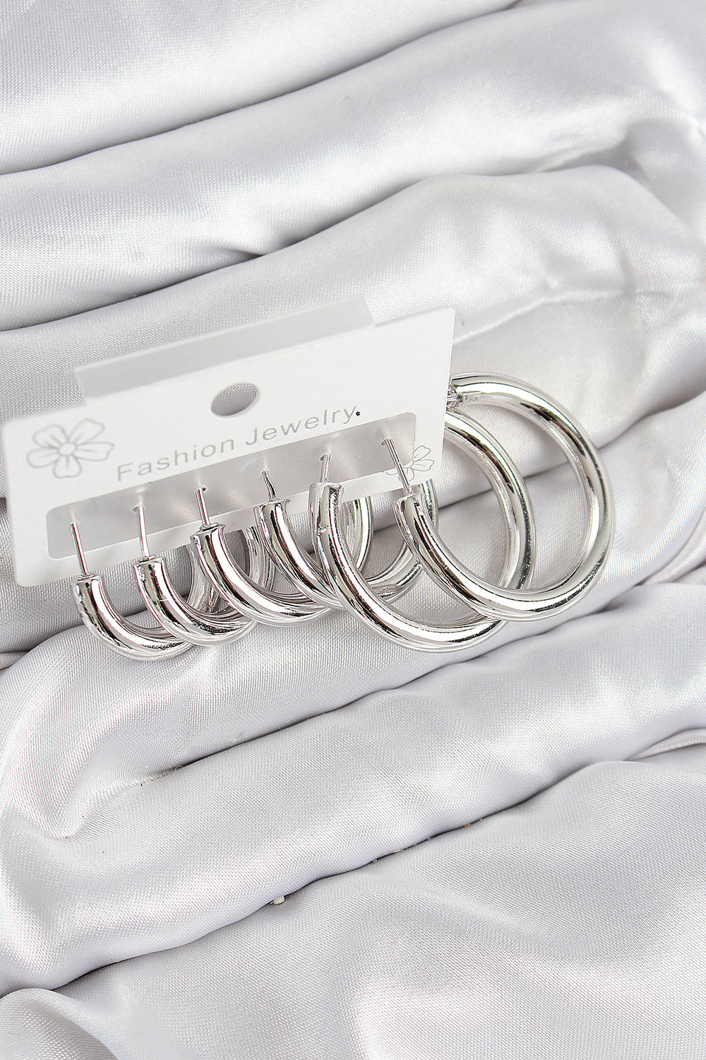 Pirinç Halka Model Gümüş Renk Kadın Set Küpe TG27BKP11056