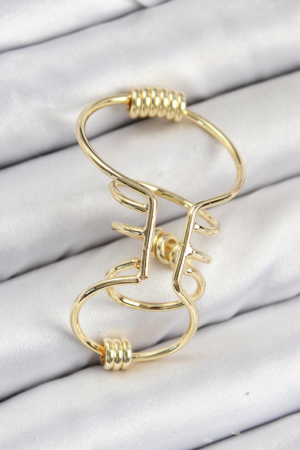 Pirinç Halkalı Model Gold Renk Kıkırdak Küpe TG27BKP11060 - Çok Renkli / Standart