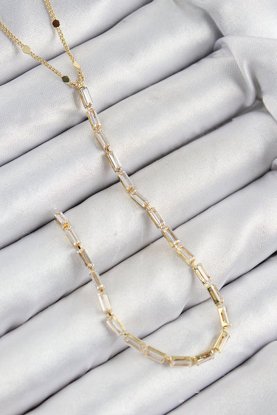 Pirinç Zirkon Taşlı Model Gold Renk Y Kolye TG27BKO10450