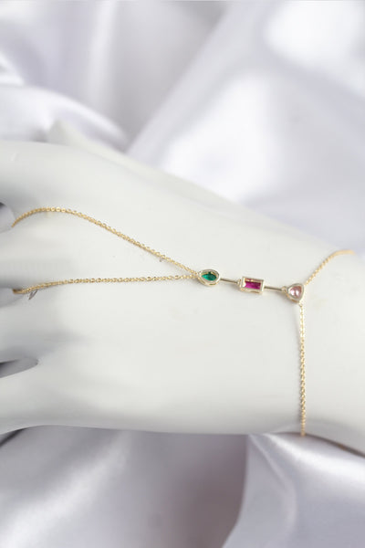 Pirinç Renkli Zirkon Taşlı Model Gold Renk Şahmeran TG27SN725