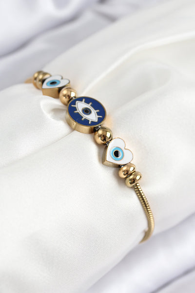 316L Çelik Göz Charm Model Gold Renk Kadın Bileklik TG27BB7843