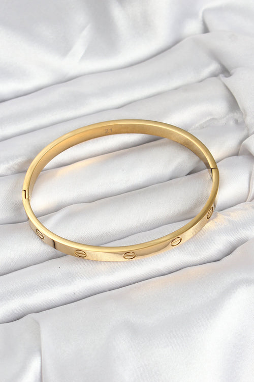 316L Çelik Gold Renk 65 mm Kadın Kelepçe Bileklik TG27BB7912 - görsel 2