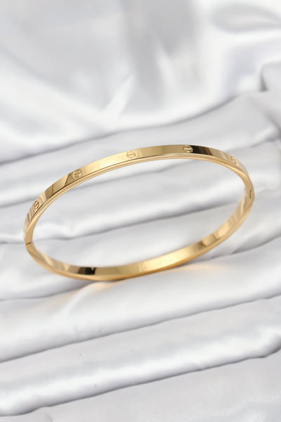 316L Çelik Gold Renk 65 mm İnce Kadın Kelepçe Bileklik TG27BB7915