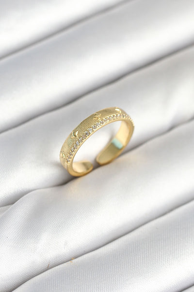 Gold Renk Şerit Zirkon Taşlı Kadın Yüzük TG27BYK3905