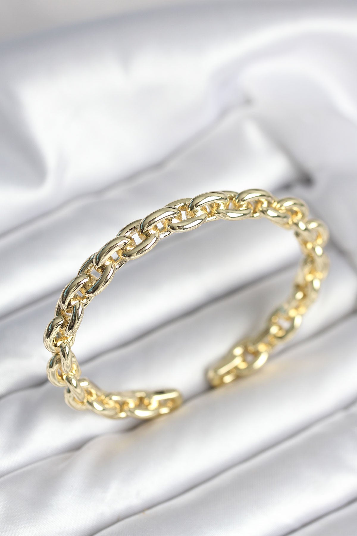 Zincir Model Gold Renk Pirinç Kadın Bileklik TG27BB8016 - Çok Renkli / Standart