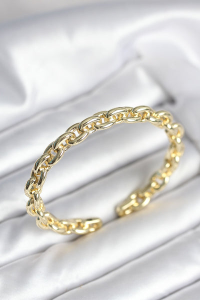 Zincir Model Gold Renk Pirinç Kadın Bileklik TG27BB8016
