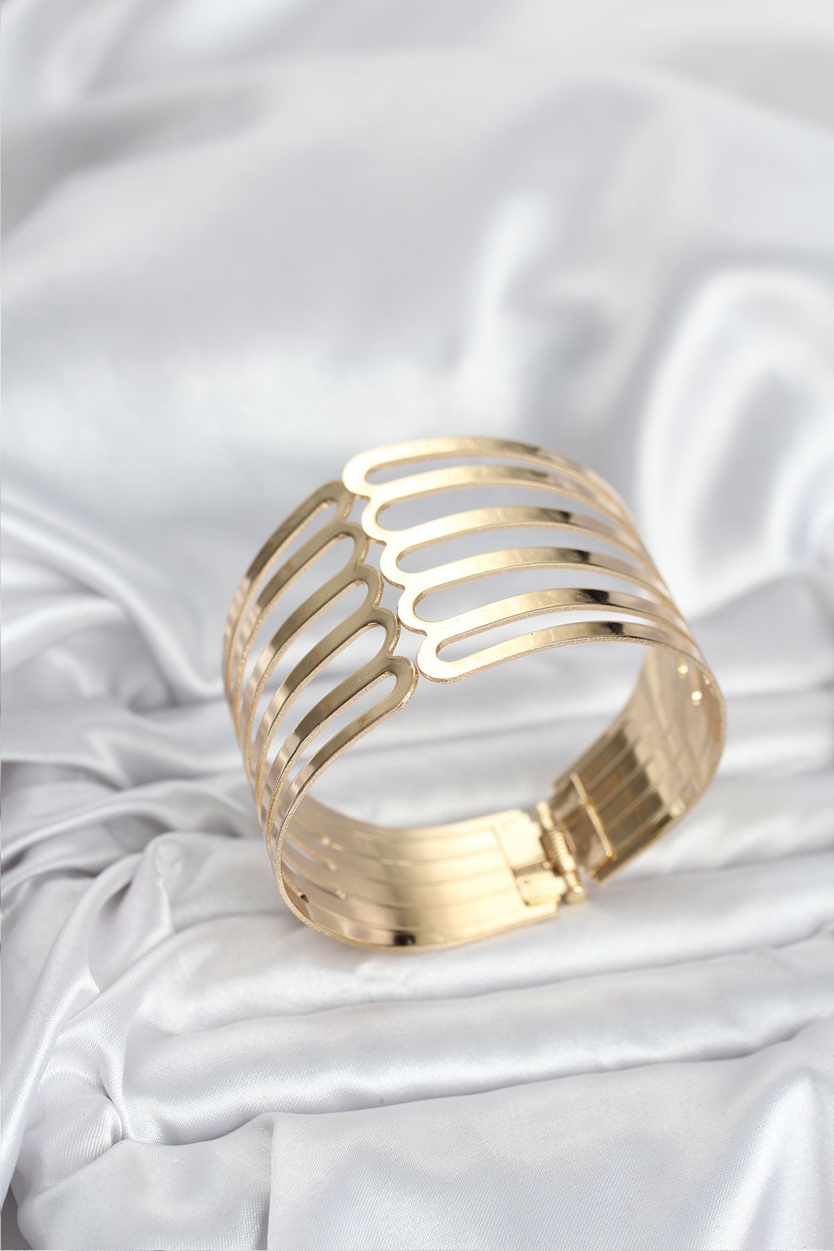 Gold Renk Pirinç Kaburga Model Kadın Bileklik TG27BB8063 - Çok Renkli / Standart