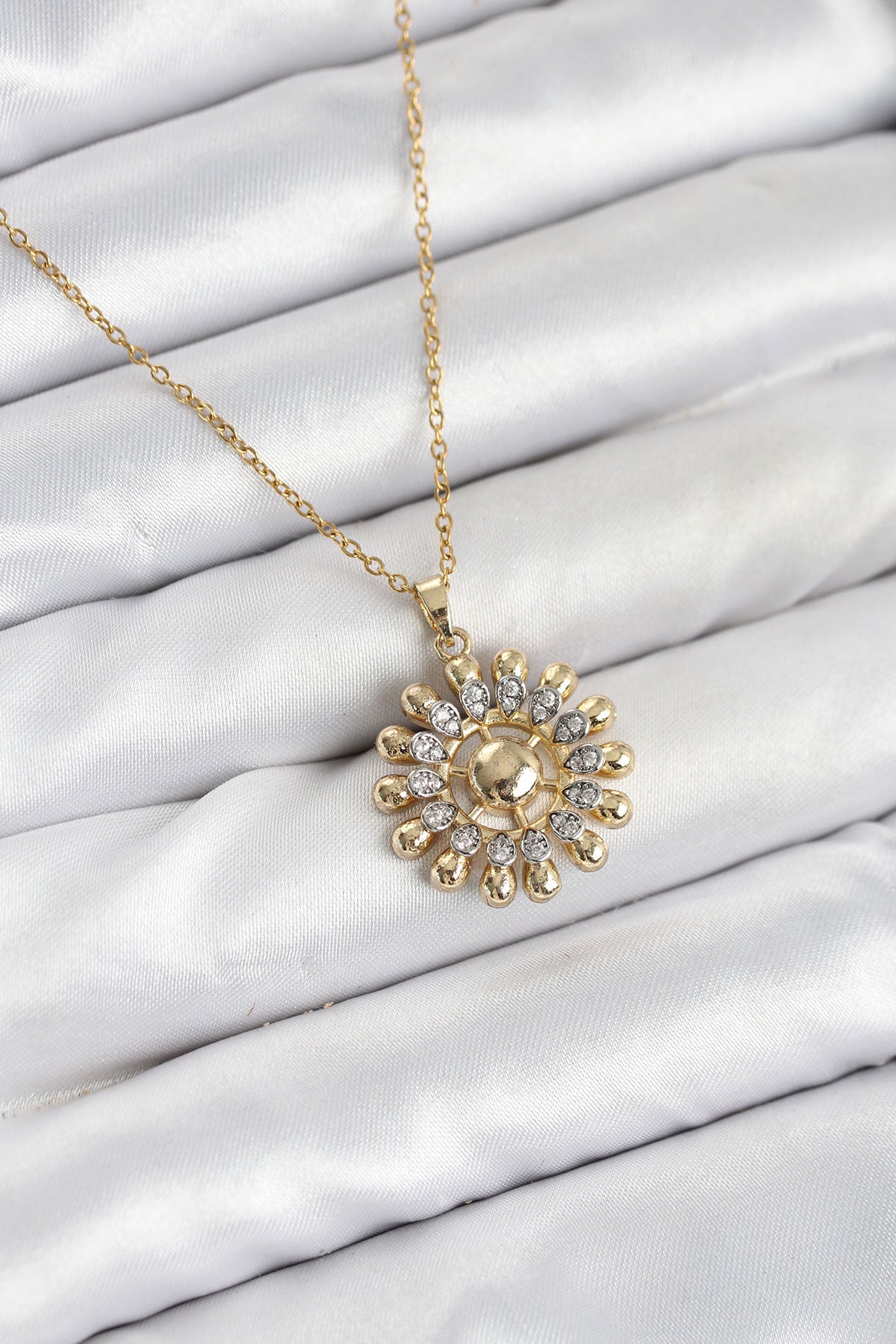 316L Çelik Zincir Gold Renk Güneş Model Kadın Kolye TG27BKO10605 - Çok Renkli / Standart