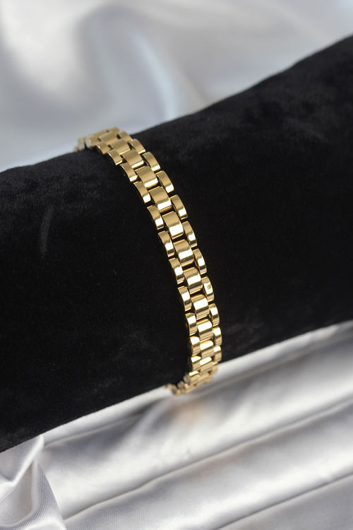 316L Çelik Gold Renk 7 mm Kalınlık Erkek Bileklik TG27EB3763