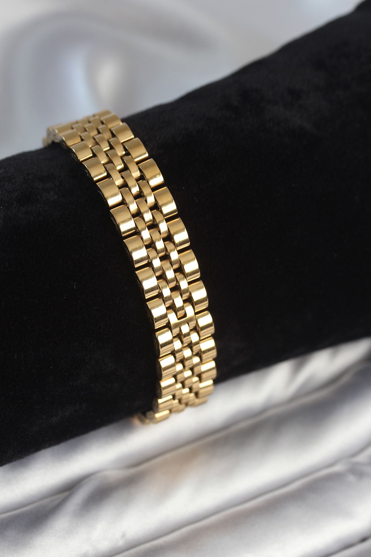 316L Çelik 12 mm Kalınlıkta Gold Renkli Erkek Bileklik TG27EB3779 - Çok Renkli / Standart