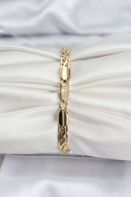 14K Gold Renk Kaplama Lazer Zincir Model CM Kadın Bileklik TG27BB8125
