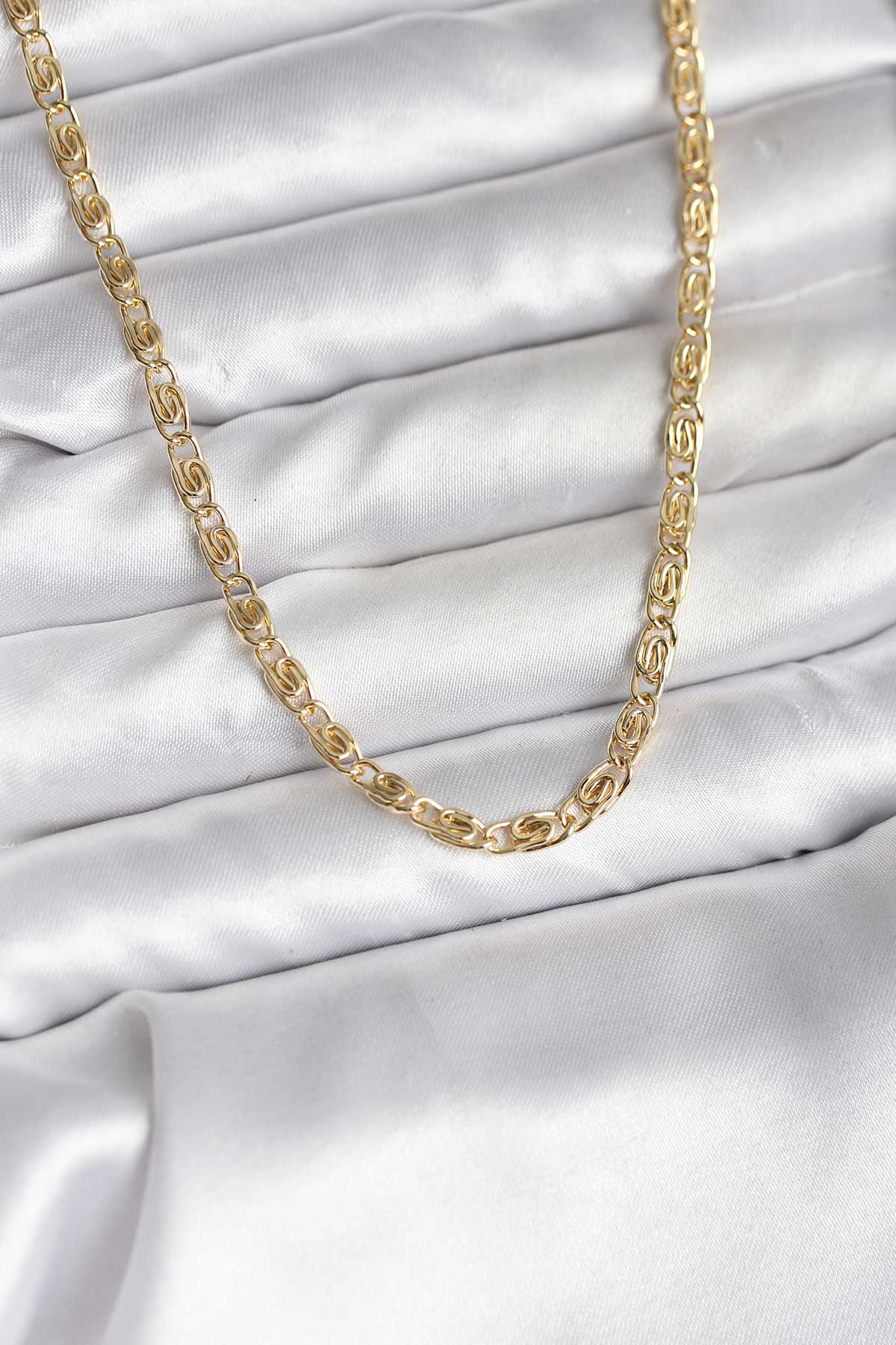 14K Gold Renk Kaplama Zincir Model CM Kadın Kolye TG27BKO10737 - Çok Renkli / Standart