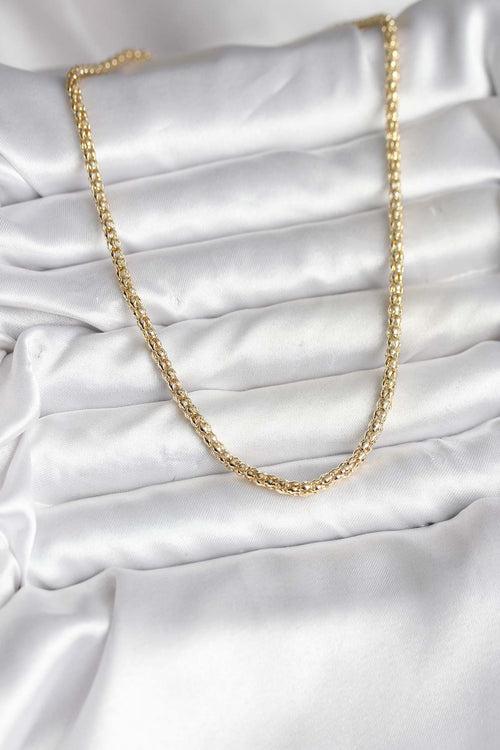14K Gold Renk Kaplama Boru Zincir Model CM Kadın Kolye TG27BKO10740
