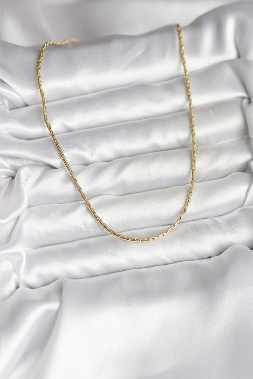 14K Gold Renk Kaplama İnce Zincir Model CM Kadın Kolye TG27BKO10741