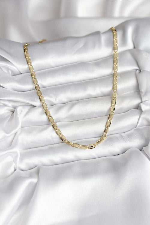 14K Gold Renk Kaplama Plaka Ezme Model Zincirli CM Kadın Kolye TG27BKO10743