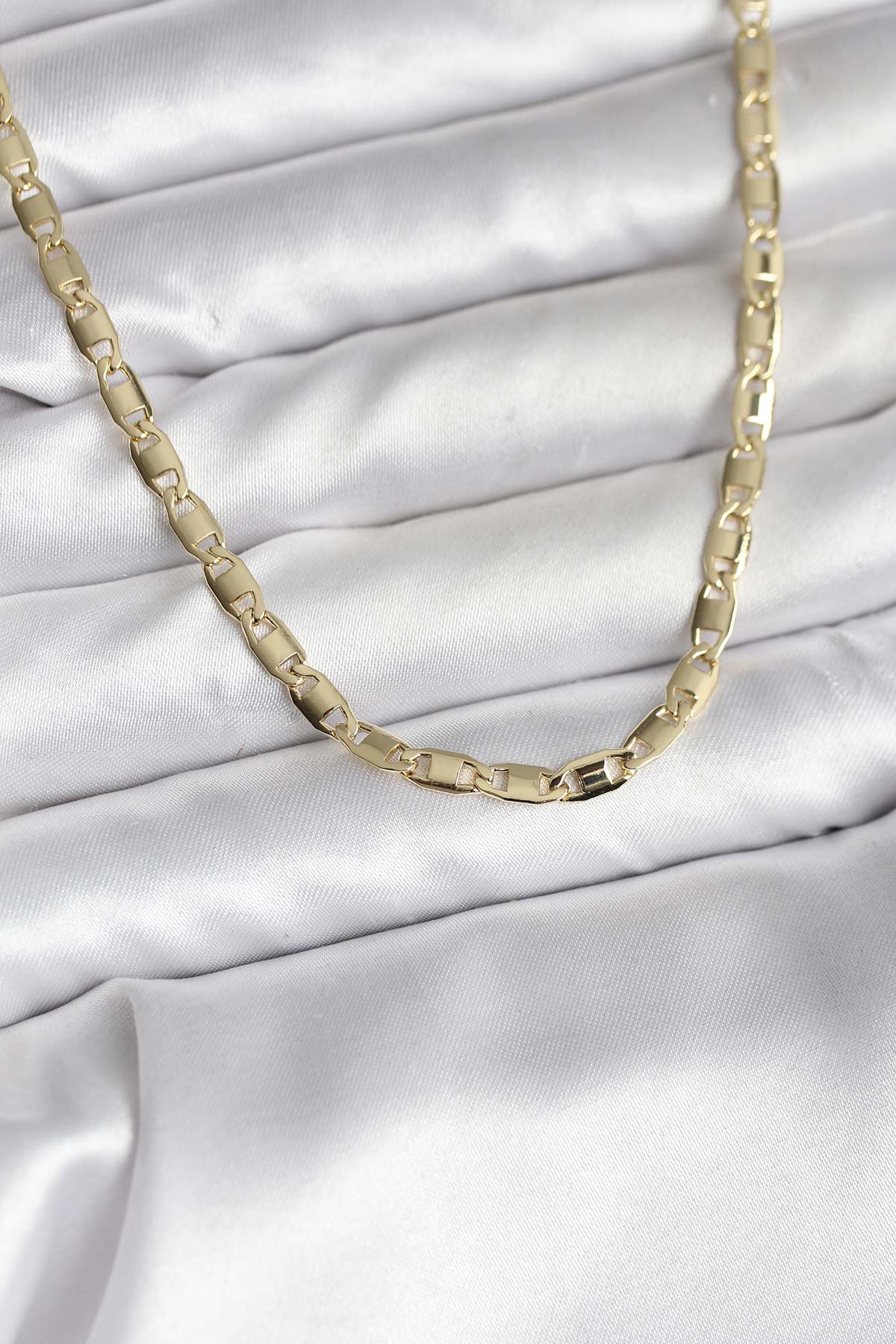14K Gold Renk Kaplama Plaka Ezme Model Zincirli CM Kadın Kolye TG27BKO10743 - Çok Renkli / Standart