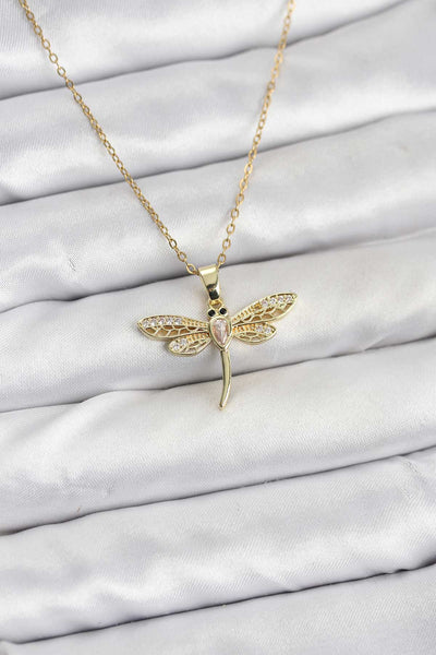 316L Çelik Zincir Gold Renk Yusufçuk Model Kadın Kolye TG27BKO10761